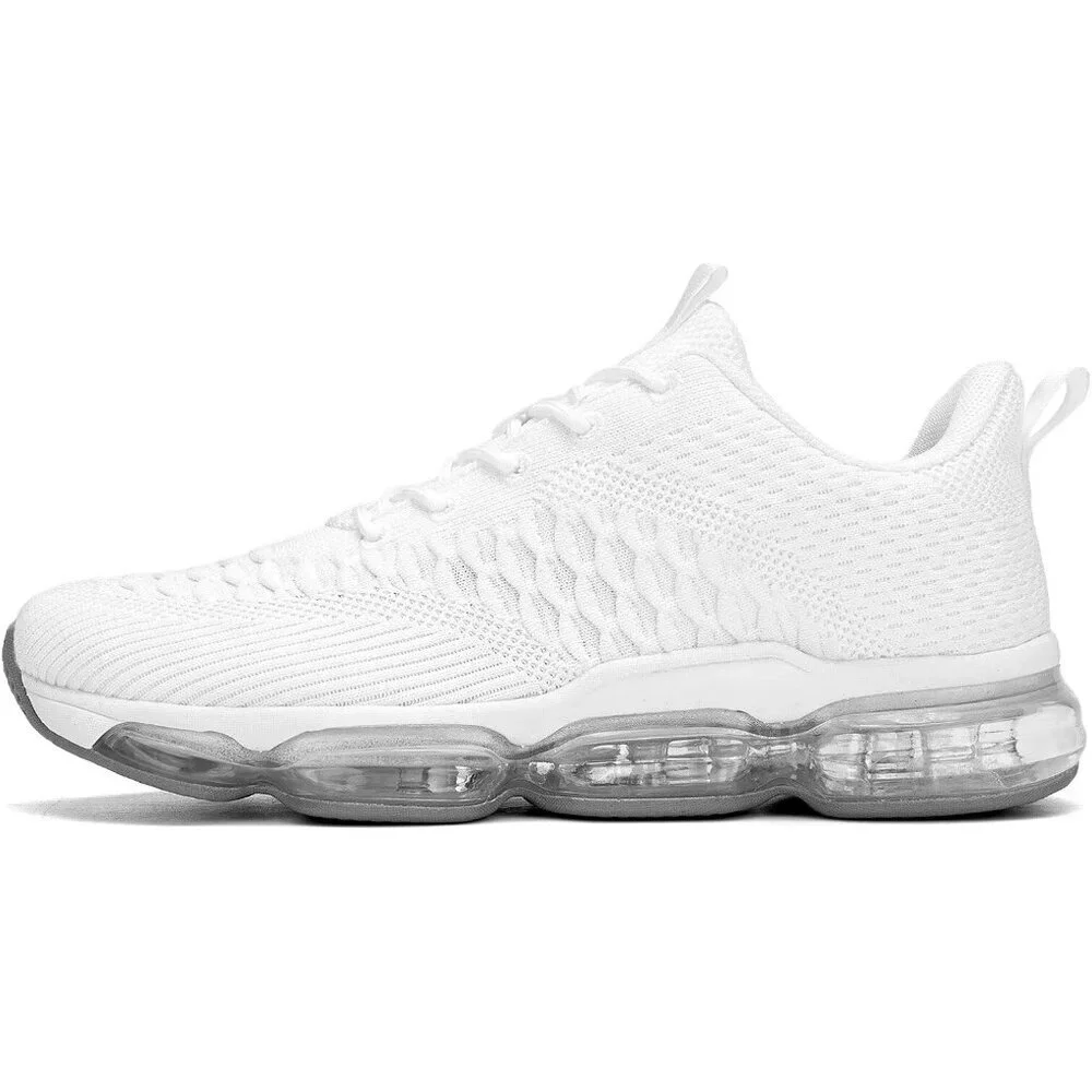 Men's White Running Shoes Fashion Casual Walking Tennis Sneakers Trail Sport Gym